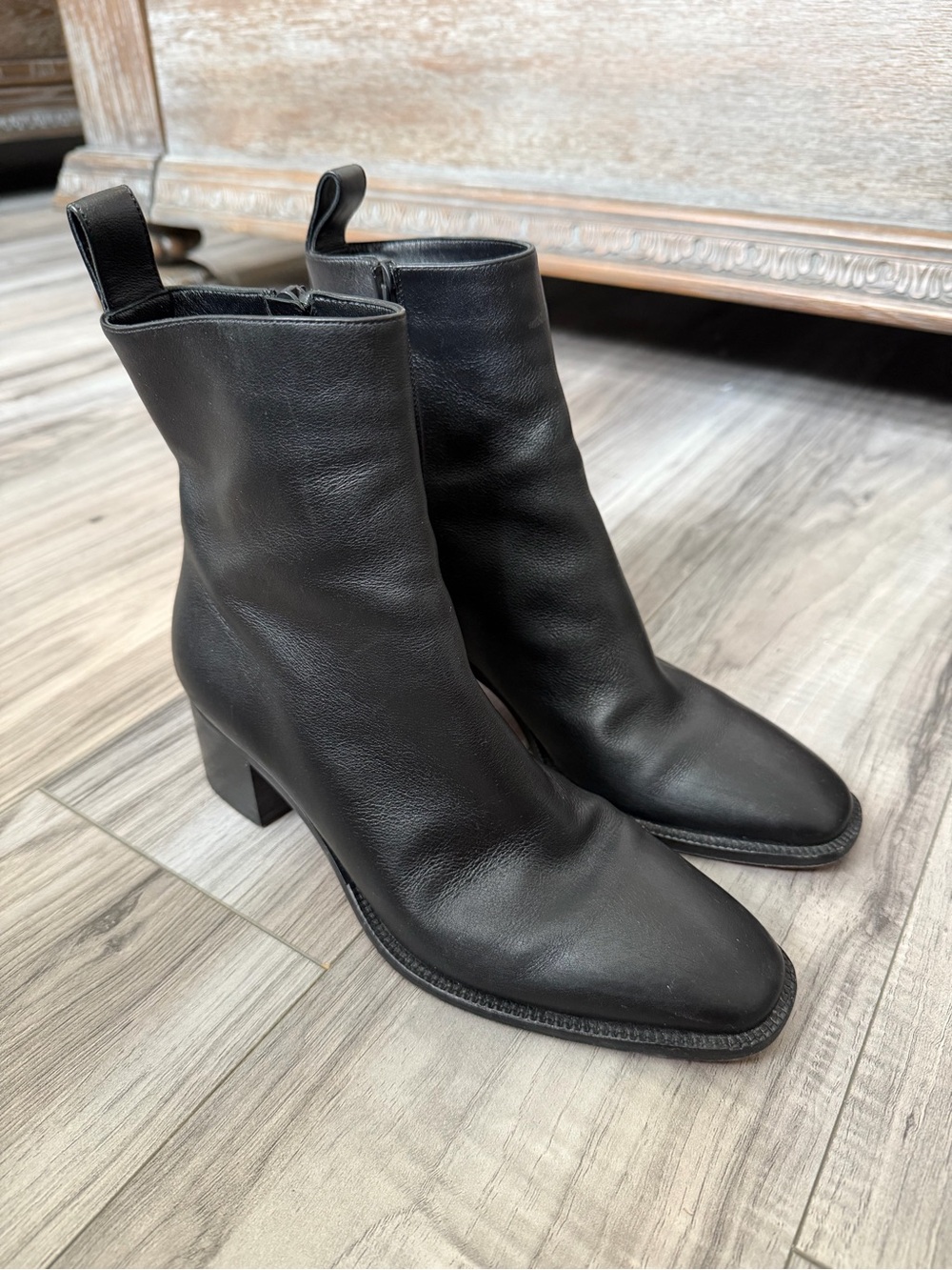 Christian Louboutin Black Leather Ankle Boots